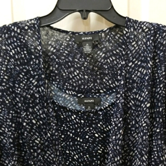 NWT Semi-Sheer Blouse by Alfani. The Long Sleeves are Sheer. Size XL - Picture 11 of 13